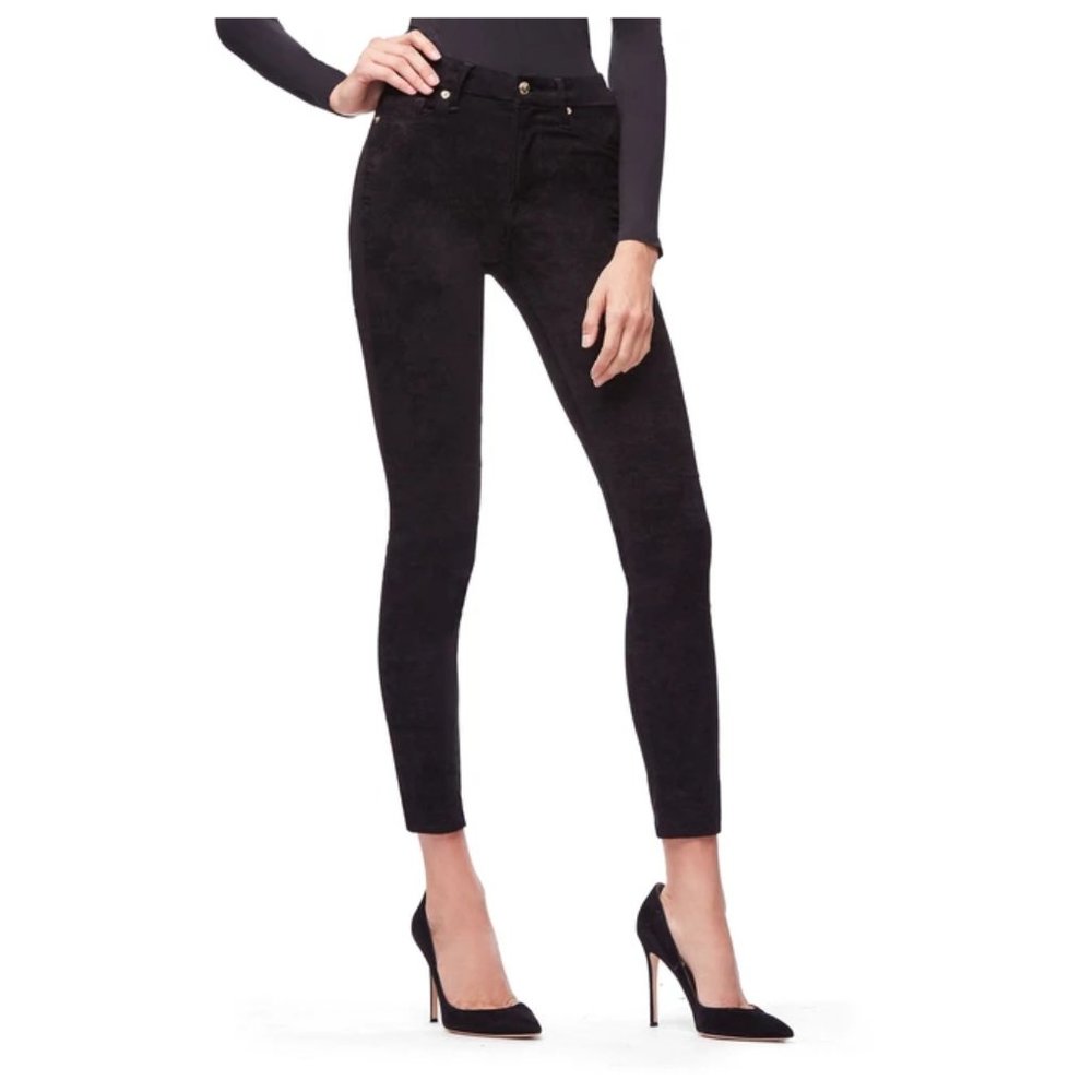 Good American Good Legs Crop Suede Like NWOT